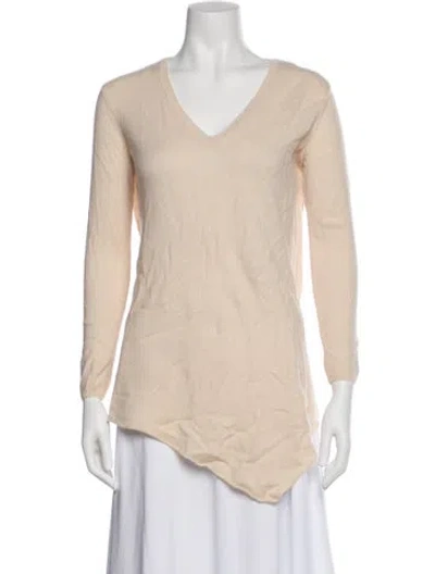 Pre-owned Joie Wool V-neck Sweater In Neutral