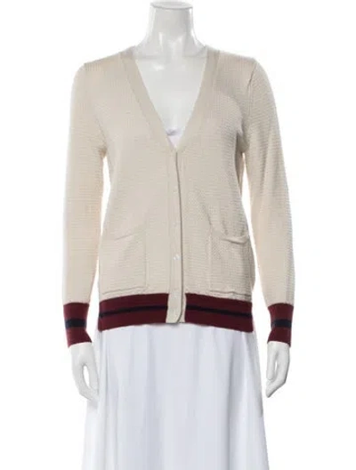 Pre-owned Joie Wool V-neck Sweater In Neutral