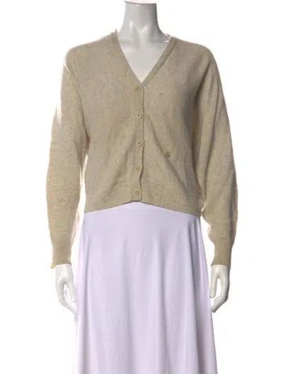 Pre-owned Joie Wool V-neck Sweater In Neutral