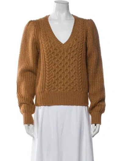 Pre-owned Joie Wool V-neck Sweater In Orange