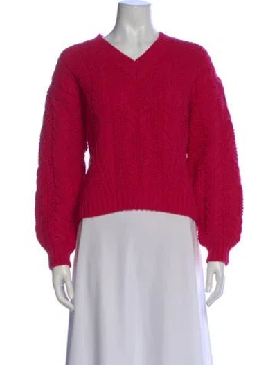 Pre-owned Joie Wool V-neck Sweater In Pink