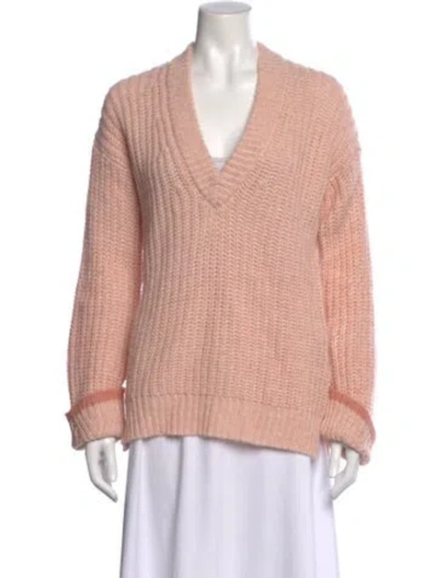 Pre-owned Joie Wool V-neck Sweater In Pink