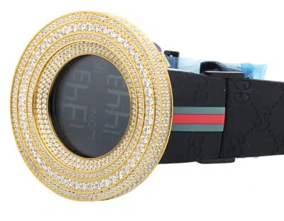 Pre-owned Jojino / Joe Rodeo Mens Custom Yellow Stainless Steel Jojino/joe Rodeo Lab Designer Diamond Watch