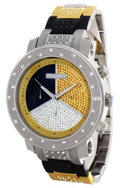 Pre-owned Jojino Mens Colored Dial Stainless Steel Bracelet Diamond Men's Watch Ij1022