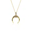 Jojo Harris Women's Gold / Black Sam Gold Horn Necklace