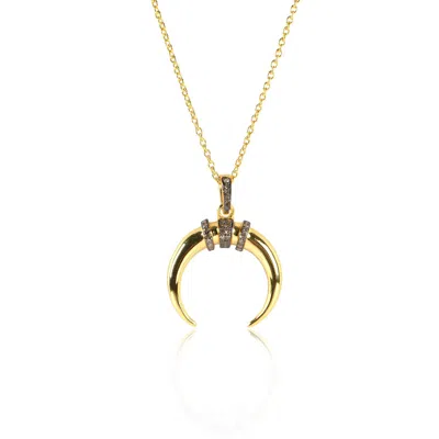 Jojo Harris Women's Gold / Black Sam Gold Horn Necklace