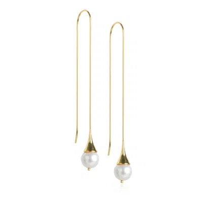 Jojo Harris Women's Grace Pearl Drop Earring In Gold