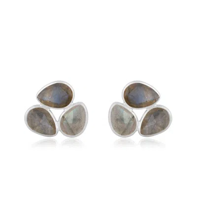 Jojo Harris Women's Grey / Blue / Silver Trin Silver Labradorite Earring.