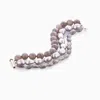 Jojo Harris Women's Grey / Silver Laura Labradorite & Grey Baroque Pearl Triple Strand Bracelet.