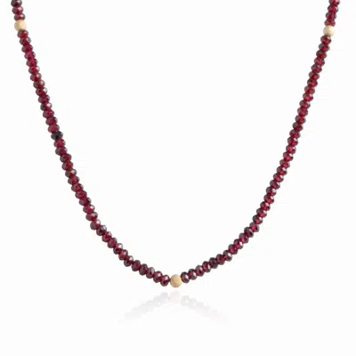 Jojo Harris Women's Red / Pink / Purple Georgie Garnet And Gold Necklace