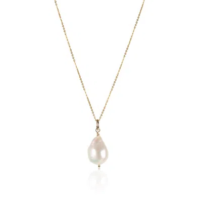 Jojo Harris Women's White / Neutrals / Gold Andrea Gold Baroque Pearl Necklace.