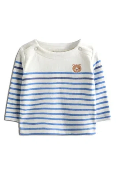 Jojo Maman Bébé Babies' Jojo Maman Bebe Bear Stripe Top & Leggings Set In White