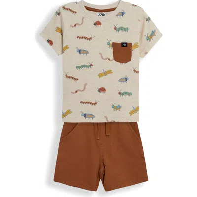Jojo Maman Bébé Babies' Jojo Maman Bebe Bug T-shirt & Shorts Set In Natural