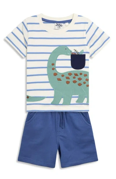 Jojo Maman Bébé Babies' Jojo Maman Bebe Dinosaur Appliqué Cotton T-shirt & Shorts Set