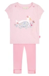 Shop Jojo Maman Bébé Jojo Maman Bebe Duck Appliqué T-shirt & Leggings Set In Pink