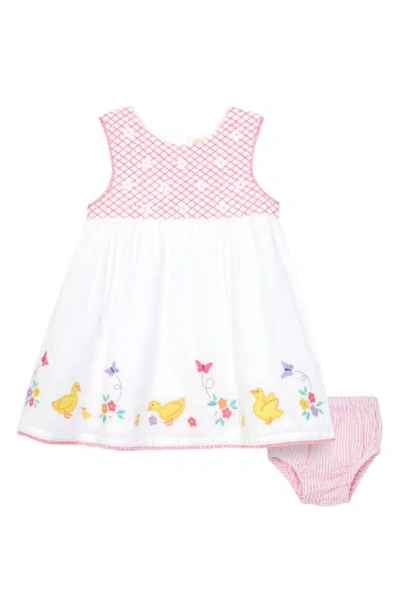 Jojo Maman Bébé Babies' Duck Embroidered Dress In White