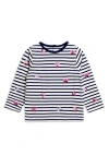 Jojo Maman Bébé Jojo Maman Bebe Embroidered Long Sleeve Cotton Top In Blue