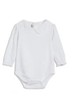 Jojo Maman Bébé Jojo Maman Bebe Eyelet Collar Cotton Bodysuit In White
