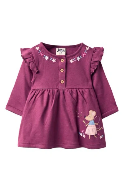 Jojo Maman Bébé Babies' Jojo Maman Bebe Fairy Mouse Button Dress In Purple