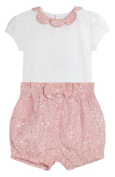 Jojo Maman Bébé Babies' Jojo Maman Bebe Floral Cotton Bodysuit & Shorts Set In Pink