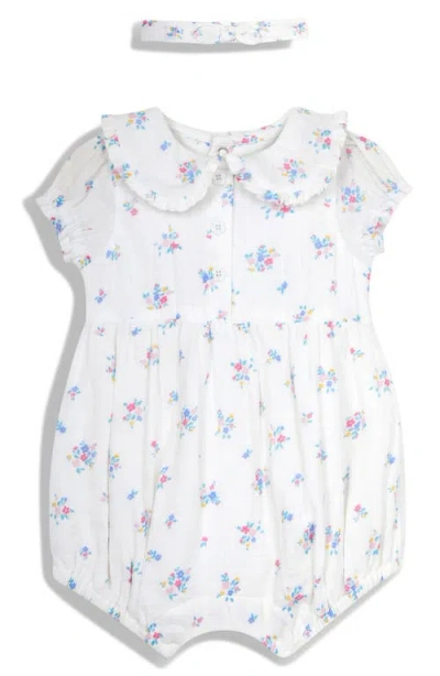 Jojo Maman Bébé Babies' Jojo Maman Bebe Floral Romper & Headband Set In Cream