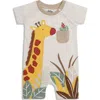 Jojo Maman Bébé Jojo Maman Bebe Giraffe Appliqué Romper In Brown