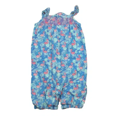 Jojo Maman Bébé Kids' Jojo Maman Bebe Girls Blue Pink Flamingos Romper