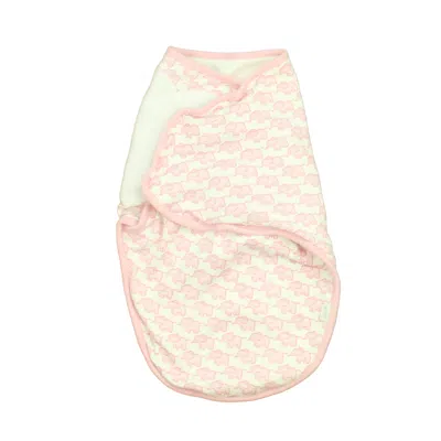 Pre-owned Jojo Maman Bébé Kids' Girls White Pink Elephants Sleepsack In Green