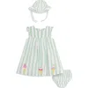 Jojo Maman Bébé Jojo Maman Bebe Ice Cream Appliqué Dress & Sun Hat Set