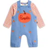 Jojo Maman Bébé Jojo Maman Bebe Kids' My Little Pumpkin Shirt & Overalls Set In Multi