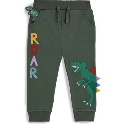 Jojo Maman Bébé Jojo Maman Bebe Kids' Roar Dinosaur Appliqué Cotton Joggers In Brown