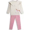 Jojo Maman Bébé Jojo Maman Bebe Kids' Unicorn Appliqué Sweatshirt & Leggings Set In Gray