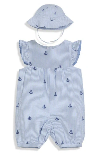 Jojo Maman Bébé Babies' Jojo Maman Bebe Nautical Embroidered Romper & Sun Hat Set