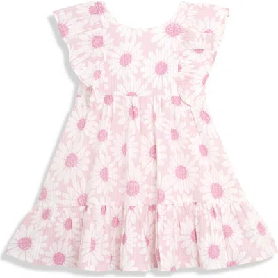 Jojo Maman Bébé Babies' Jojo Maman Bebe Print Cotton Seersucker Sundress In Pink