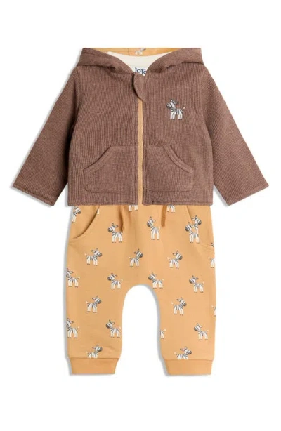 Jojo Maman Bébé Babies' Jojo Maman Bebe Reversible Jacket, Bodysuit & Joggers Set In Brown