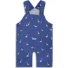 Jojo Maman Bébé Jojo Maman Bebe Safari Print Cotton Twill Overalls In Denim