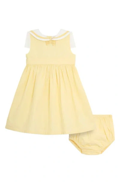 Jojo Maman Bébé Babies' Jojo Maman Bebe Sailor Stripe Sleeveless Dress & Bloomers In Yellow
