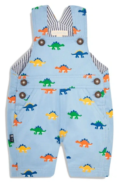 Jojo Maman Bébé Babies' Stegosaurus Cotton Twill Dungarees In Blue