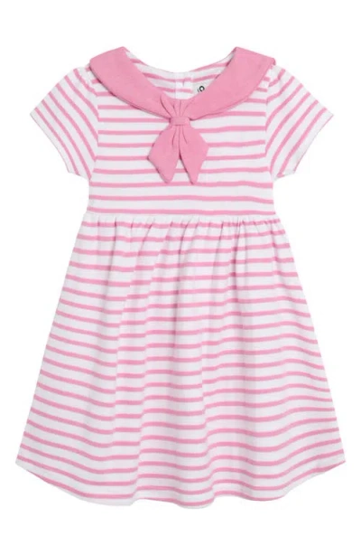 Jojo Maman Bébé Babies' Jojo Maman Bebe Stripe Cotton Jersey Sailor Dress In Pink