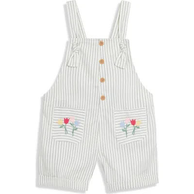Jojo Maman Bébé Babies' Jojo Maman Bebe Stripe Floral Embroidered Cotton Shortalls