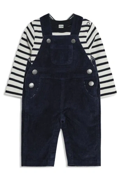 Jojo Maman Bébé Babies' Jojo Maman Bebe Stripe Long Sleeve Cotton T-shirt & Corduroy Overalls Set In Blue