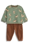 Jojo Maman Bébé Jojo Maman Bebe Tiger Sweatshirt & Cargo Leggings Set In Khaki