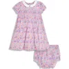 Jojo Maman Bébé Jojo Maman Bebe Tropical Floral Smocked Dress & Bloomers Set In Pink