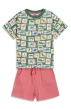 Jojo Maman Bébé Jojo Maman Bebe Tropical Postcard Print T-shirt & Shorts Set In Multi