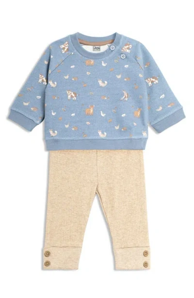 Jojo Maman Bébé Babies' Jojo Maman Bebe Woodland Friends Sweatshirt & Leggings Set In Blue