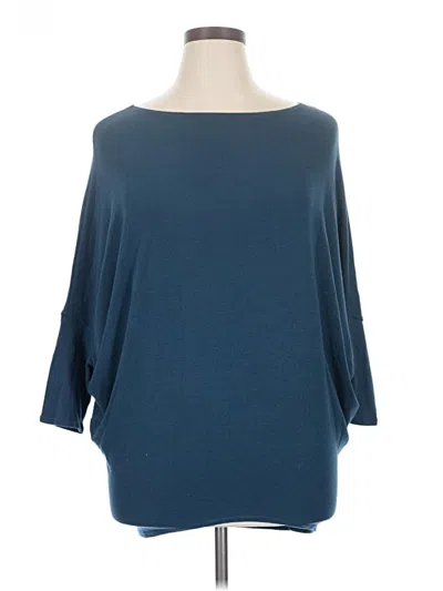 Pre-owned Jolie 3/4 Sleeve Top Blue Boatneck Tops