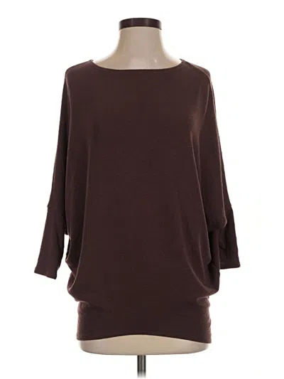 Pre-owned Jolie 3/4 Sleeve Top Brown Boatneck Tops