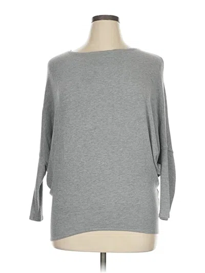 Pre-owned Jolie 3/4 Sleeve Top Gray Boatneck Tops