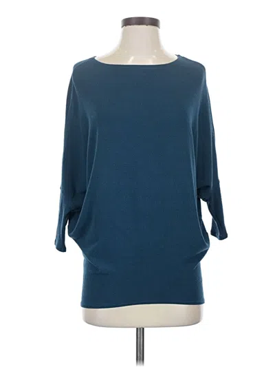 Pre-owned Jolie 3/4 Sleeve Top Teal Boatneck Tops In Blue