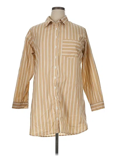 Pre-owned Jolie & Joy 3/4 Sleeve Button Down Shirt In Gold